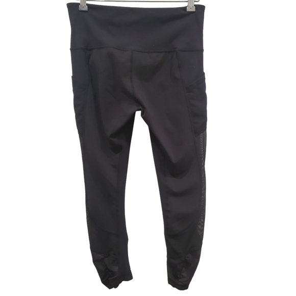 Lululemon Seek The Heat Crop 23” Black Inky Floral Soot Mesh Size 8 Leggings - Picture 3 of 5